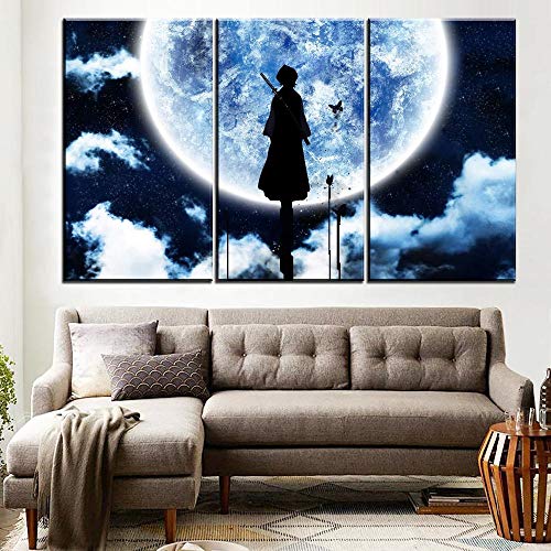 104Tdfc Animation Bleach Moon Rukia Kuchiki Bilder 150x70cm 3 Teilig Leinwandbilder Bild auf Leinwand Vlies Wandbild Kunstdruck Wohnzimmer Wanddekoration Art von 104Tdfc