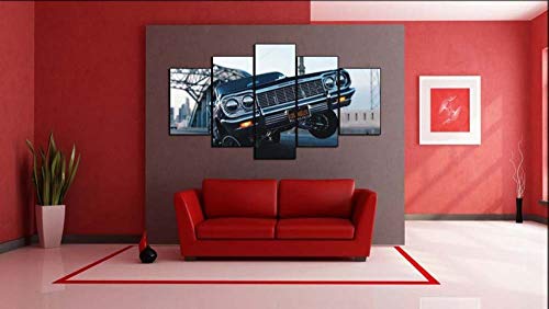 104Tdfc Bilder 5 Teilig Leinwand Wanddeko Geschenk 150X80Cm Rahmen Leinwanddrucke Lowrider Impala, Auto Moderne Wandbilder XXL Wohnzimmer Wohnkultur von 104Tdfc