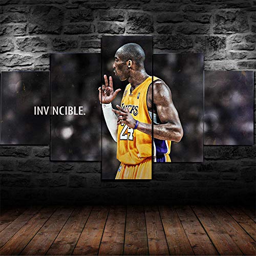 104Tdfc Bilder 5-teilig Leinwandbilder Wanddeko Kunstdruck NBA-Basketball Kobe Mamba-Star 5 Leinwanddrucke Modern Leinwand Wohnzimmer Wand Bilder Kreatives Geschenk von 104Tdfc