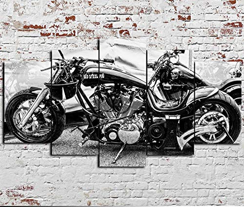 104Tdfc Bilder Abstrakt 5 Teilig Wandbild XXL Bilder Wandbild Vlies Motor Harley Davidson Zyklen Leinwand Bild Wandbilder Wohnzimmer Wohnung Kunstdrucke Modern Wandbilder Poster Wanddekoration von 104Tdfc