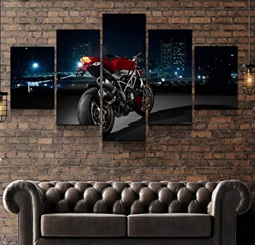 104Tdfc Bilder Dekorative malerei Spray malerei leinwand malerei 5 stück Ducati Gerahmt Ducati Leinwand Wandbild, Möbel Art Deco, Rahmen von 104Tdfc