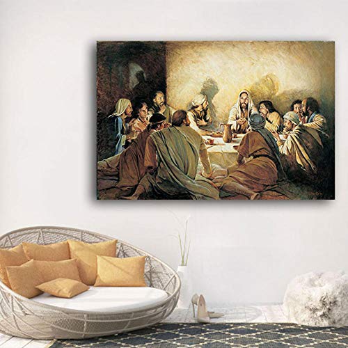 104Tdfc Frameless Canvas Painting Wall Art Last Supper Da Vinci Famous Canvas Prints Artwork Pictures on Canvas Posters and Prints for Modern Home Living Room Bedroom Decoration von 104Tdfc