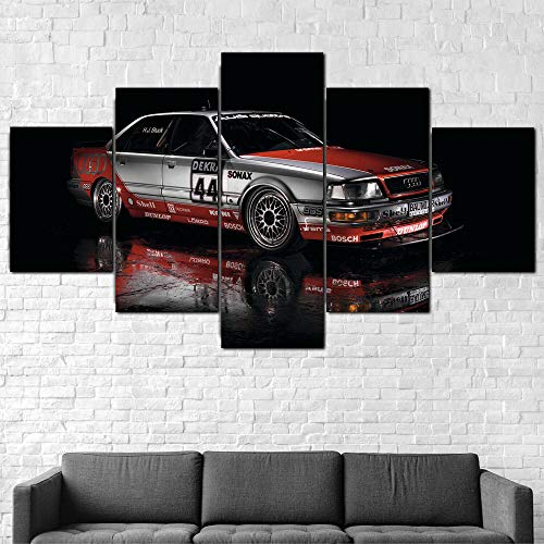 104Tdfc Leinwandbild 5 Teile Bilder Au AR V8 Quattro DTM 1990 Racing Car 5 teilige Wandbilder Wandbilder Kunstdruck 150X80cm Mit Rahmen Vlies Leinwanddrucke Leinwandbilder Cadeau von 104Tdfc