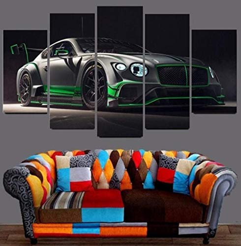 104Tdfc Leinwandbild 5 Teile Bilder Bentley Continental GT3 5 teilige Wandbilder Wandbilder Kunstdruck 150X80cm Mit Rahmen Vlies Leinwanddrucke Leinwandbilder Cadeau d'Halloween von 104Tdfc