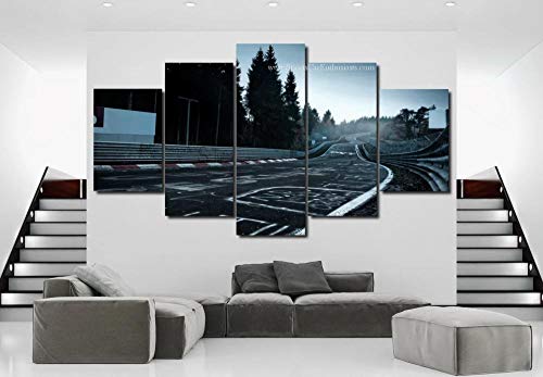 104Tdfc Bild Bilder Auf Leinwand 5 TLG Poster, Leinwandbild,Nürburgring Wandbilder 5 teilig Bilder wandbild Leinwandbild Poster Wohnzimmer Schlafzimmer Wand Dekoration XXL Tapete von 104Tdfc