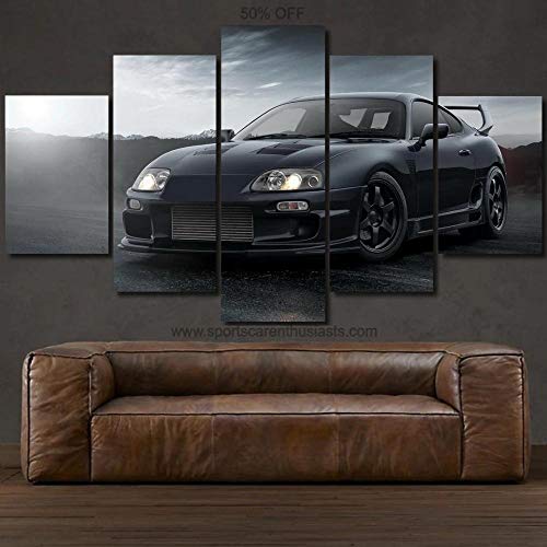 104Tdfc Bild Bilder Auf Leinwand 5 TLG Poster, Leinwandbild,Toyotcar Supra MK4 Wandbilder 5 teilig Bilder wandbild Leinwandbild Poster Wohnzimmer Schlafzimmer Wand Dekoration XXL Tapete von 104Tdfc