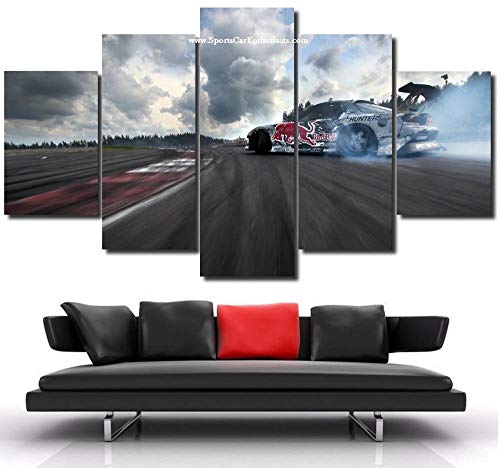 Bilder 5 Teilig XXL Wanddekoration leinwandbilder Kunstdrucke Leinwand Mazdcar RX7 Drift Bilder 5 Teilig Kunstdruck Modern Wandbilder Fünf Creative Geschenk Kunstwerk von 104Tdfc