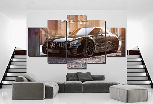 Bilder 5 Teilig XXL Wanddekoration leinwandbilder Kunstdrucke Leinwand Mercede AMG GT R. Bilder 5 Teilig Kunstdruck Modern Wandbilder Fünf Creative Geschenk Kunstwerk von 104Tdfc
