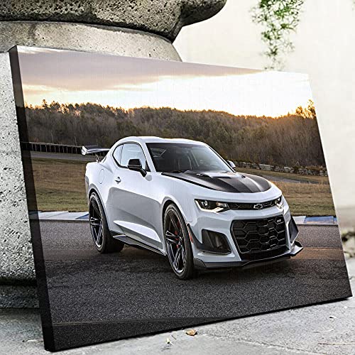 XXL Bilder auf Leinwand Chevrolet Camaro ZL1 Leinwandbild 1 Wandbild Kunstdruck Bild Wandbilder Wohnzimmer 1 Teilig Wanddeko （Rahmenlos 120x80cm） von 104Tdfc