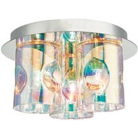 Dar Lighting - dar inter - Deckenleuchte Pol Chrom & Iridisiertes Glas, 3x G9 von DAR LIGHTING