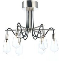 Dar scroll - Semi Flush Deckenleuchte Licht Nickel poliert, 6x G4 von DAR LIGHTING