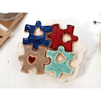 1 Keramik Puzzle Magnet, Kühlschrankmagnet, Keramikmagnet, Küchenmagnet, Magnete Kühlschrank, Kühlschrank Keramikpuzzles von 10FingersArt