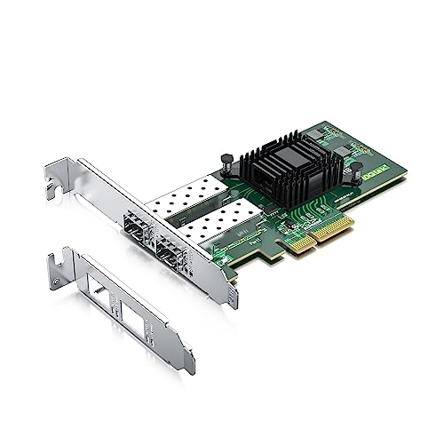 1000Mbps Gigabit Ethernet PCI Express NIC Network Card with Intel I350AM2 Chip Ethernet Server Converged Network Adapter I350-F2, PCIE 2.1 x4, Dual SFP Ports, Compare to Intel I350-F2 von 10Gtek