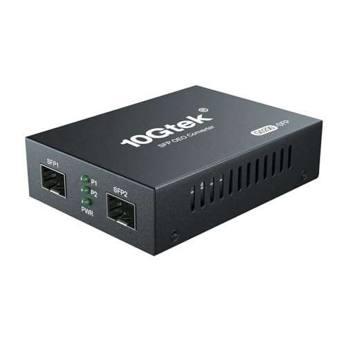 10Gtek® 1.25G/2.5Gbps Two Ports SFP Mode Converter, SFP Repeater (Without Transceiver), European Power Adapter von 10Gtek