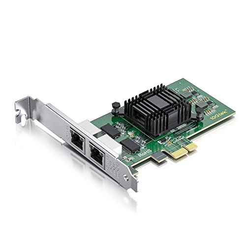 10Gtek® 10/100/1000Mbps Gigabit Ethernet Converged Netzwerkadapter (NIC) mit Intel 82576 Chip| Ethernet PCI Express Network Card| Dual RJ45 Copper Ports| PCI Express 2.0 X1| Compare to Intel E1G42ET von 10Gtek