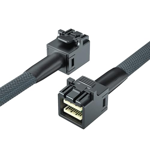 SFF-8643 to SFF-8643 12G Internal Mini SAS HD Cable, with Sideband, Compatible with RAID or PCI Express Controller, 100-Ohm, 0.8-m(2.6ft) von 10Gtek