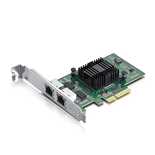 10Gtek® 1G 1000Mbps Gigabit Ethernet Converged Network Adapter (NIC) mit Intel I350AM2 Controller | Ethernet PCI Express Network Card | Dual Copper RJ45 Ports | PCIE 2.0 X4 | Compare to Intel I350-T2 von 10Gtek