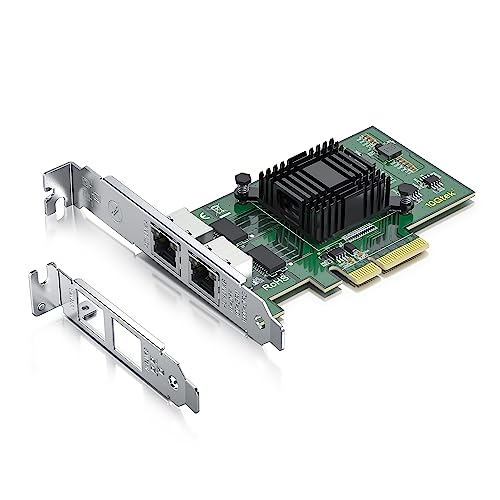 10Gtek® 1G 1000Mbps Gigabit Ethernet Converged Network Adapter (NIC) mit Intel I350AM2 Controller | Ethernet PCI Express Network Card | Dual Copper RJ45 Ports | PCIE 2.0 X4 | Compare to Intel I350-T2 von 10Gtek