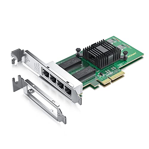 10Gtek® 1000Mbps Gigabit Ethernet Converged Network Adapter (NIC) | mit Intel 350 Chip | Ethernet PCI Express NIC Network Card | Quad Copper RJ45 Ports | PCI Express 2.1 X4 | Compare to Intel I350-T4 von 10Gtek