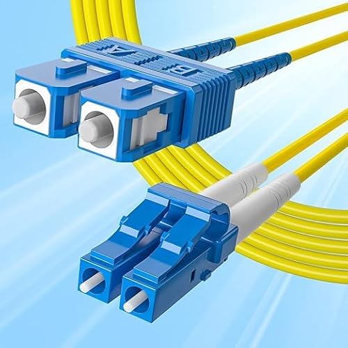 10Gtek (10 Pack Fiber Patch Cable - LC to SC OS2 10Gb/Gigabit Singlemode Jumper Duplex 9/125 LSZH Fiber Optic Cord for SMF SFP Transceiver, Yellow, 5-Meter(16.4-ft) von 10Gtek
