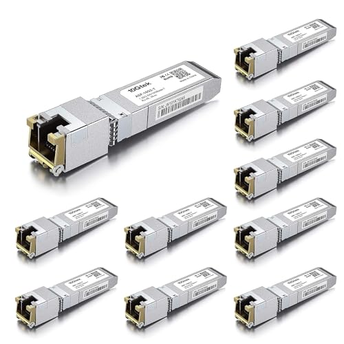 10Gtek 10-Stück 1.25/2.5/5/10GBase-T SFP+ RJ-45 CAT.6a Kupfer Transceiver 30-Meter, Auto-Negotiation SFP+ Ethernet Modul, Kompatibel für Cisco, Ubiquiti UniFi, Netgear, MikroTik and More 10Gtek 10-Stück 1.25/2.5/5/10GBase-T SFP+ RJ-45 CAT.6a Kupfer Transceiver 30-Meter, Auto-Negotiation SFP+ Ethernet Modul, Kompatibel für Cisco, Ubiquiti UniFi, Netgear, MikroTik and More von 10Gtek