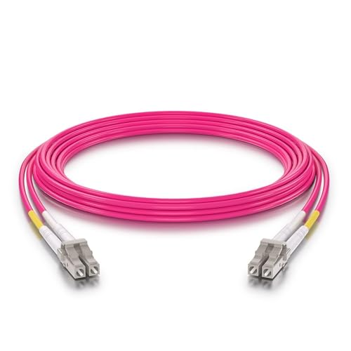10Gtek [10 Stück] LC zu LC OM4 Multimode Duplex 3-Meter, LWL Glasfaser Patchkabel Fibre Optic Patch Cable 50/125μm LSZH für MMF SFP SFP+ Transceiver, Magenta von 10Gtek
