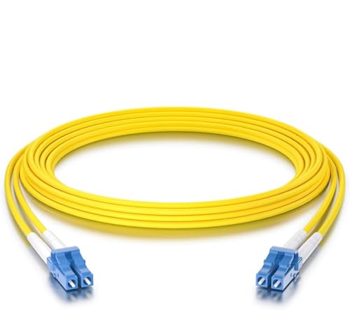 10Gtek [10 Stück] LC zu LC OS2 Singlemode Duplex 2-Meter, LWL Glasfaser Patchkabel Fibre Optic Patch Cable 9/125μm LSZH für SMF SFP SFP+ Transceiver, Yellow von 10Gtek