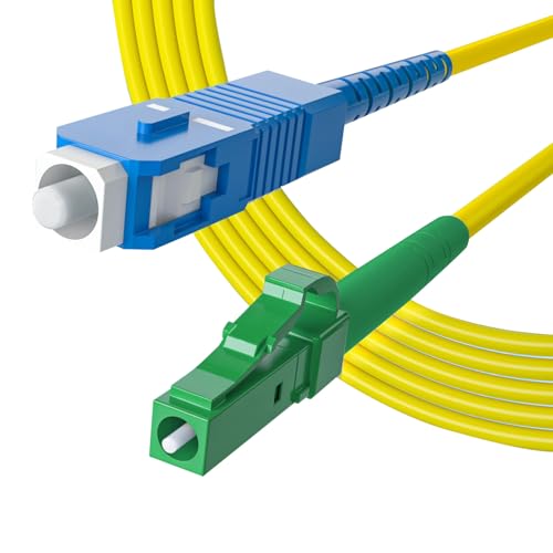 10Gtek 15-Meter LC/APC zu SC/UPC OS2 Single-Mode Simplex Glasfaserkabel, LWL Patchkabel Fiber Patch Cable, 9/125μm LSZH von 10Gtek