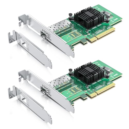 10Gtek [2 Pack] 10GbE PCIE Network Card for Intel X520-DA1, 82599EN Chip, Single SFP+ Ports, 10Gbit PCI Express x8 LAN Adapter, 10Gb NIC for Windows Server/Linux/VMware von 10Gtek