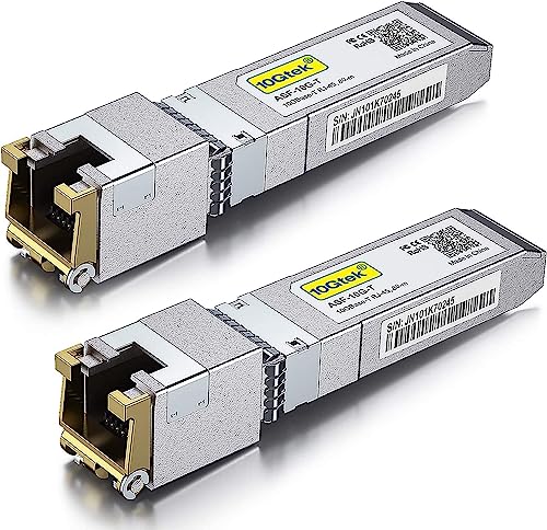 10Gtek 2-Stück 80-Meter 10G SFP+ auf RJ45 Modul, 10GBase-T Kupfer CAT.6a Transceiver Kompatibel für Cisco SFP-10G-T-80, Ubiquiti UniFi, MikroTik, Netgear, TP-Link, D-Link and More von 10Gtek