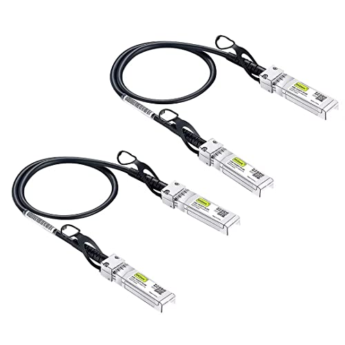 10Gtek [2 Stück] SFP+ DAC Twinax Kabel 0.3-Meter(0.98ft), 10G SFP+ to SFP+ Direct Attach Copper Passive Cable für Cisco, Ubiquiti UniFi, TP-Link, Netgear, D-Link, Zyxel, Mikrotik and More von 10Gtek