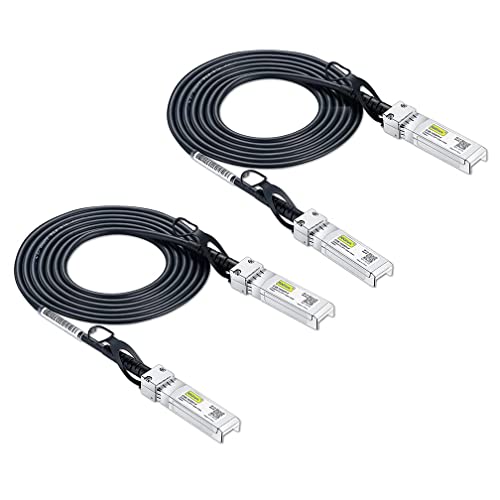 10Gtek [2 Stück] SFP+ DAC Twinax Kabel 2.5-Meter(8.2ft), 10G SFP+ to SFP+ Direct Attach Copper Passive Cable für Cisco, Ubiquiti UniFi, TP-Link, Netgear, D-Link, Zyxel, Mikrotik and More von 10Gtek