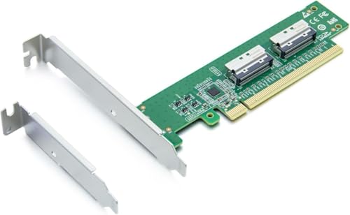 10Gtek 2 x MCIO (74-polig) 8i auf PCIe X16 Adapter, Gen5 PCIe5.0 von 10Gtek