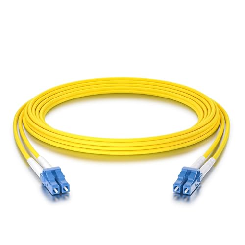10Gtek [4 Stück] LC zu LC OS2 Singlemode Duplex 0.5-Meter, LWL Glasfaser Patchkabel Fibre Optic Patch Cable 9/125μm LSZH für SMF SFP SFP+ Transceiver, Yellow von 10Gtek