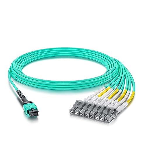 10Gtek Fiber Optic Cable Patch Cord - MPO to 8X LC Fanout Fiber Jumper Cable, OM3 MMF 8-core Fiber, Application for QSFP+Transceiver, 1-Meter(3.3-ft) von 10Gtek