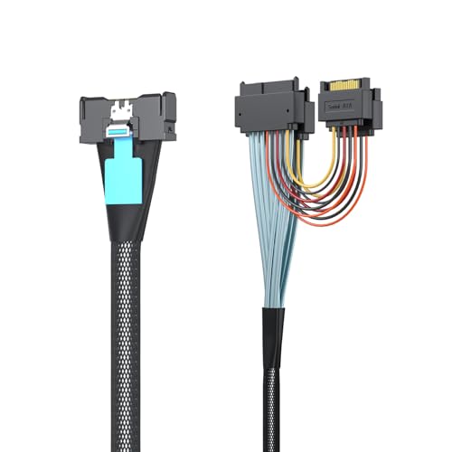 10Gtek PCIe GEN5 MCIO 8X SFF-TA-1016 to 2x U.2 SFF-8639 with 15pin SATA power, 0.75m(2.46ft) von 10Gtek