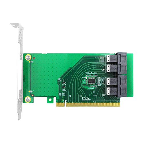 10Gtek PCIe to NVMe Adapter Card for U.2 SSD (Repeater IC), (4) SFF-8643, PCIe X16. von 10Gtek