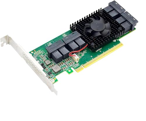 PCIe to NVMe Expansion Card for U.2 SSD (PEX 8749), X16, (8) SFF-8643 von 10Gtek