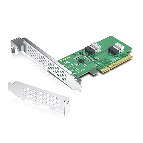 10Gtek PCIe to SFF-8654 Adapter for U.2 NVMe SSD, PCIe4.0 X8, (2X) 4i SFF-8654 von 10Gtek
