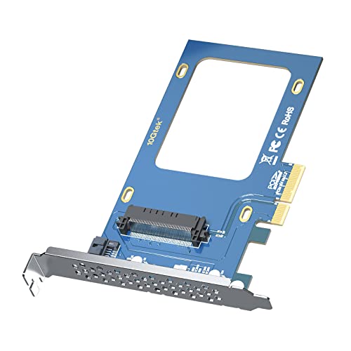 10Gtek U.2 SFF-8639 auf PCIe Adapter, PCIe 3.0 X4 Erweiterungskarte für 2.5’’ U.2 NVMe SSD or 2.5" SATA SSD, mit Full Height Bracket von 10Gtek