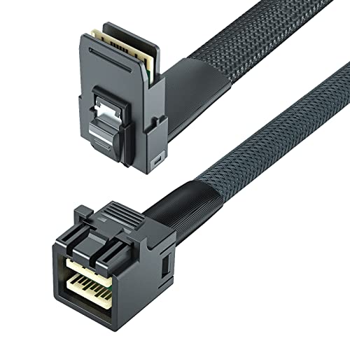 10Gtek® Mini SAS SFF-8643 zu SFF-8087 Kabel, Straight zu Right Angle, Internal Mini SAS HD to Mini SAS Cable, 1-Meter(3.3-ft) von 10Gtek