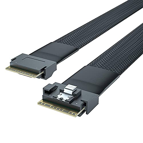 24G Internal SlimSAS SFF-8654 to SFF-8654 8i Cable, Straight to Straight, SAS 4.0, 0.75-m, 100ohm von 10Gtek