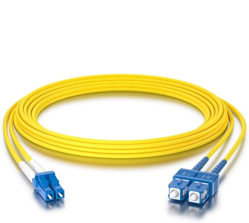 10Gtek [4 Stück] SC zu LC OS2 Singlemode Duplex 1-Meter, LWL Glasfaser Patchkabel Fibre Optic Patch Cable 9/125μm LSZH, Yellow von 10Gtek