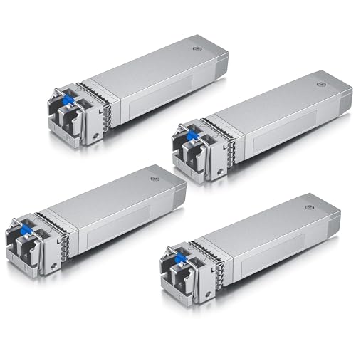 [4 Stück] 10Gb SFP+ LR Singlemode Modul, 10GBase-LR LC Transceiver Kompatibel für Cisco SFP-10G-LR, Meraki, Mikrotik, Ubiquiti UniFi, Netgear, Zyxel, Qnap, Synology, D-Link,TP-LINK, Open Switch von 10Gtek