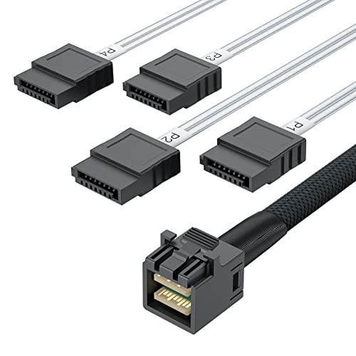 10Gtek® SFF-8643(Host) zu 4X Sata(Target) 1-Meter(3.3-ft), 6G Internal Mini SAS HD to SATA 7pin Hard Disk Data Server Raid Cable von 10Gtek