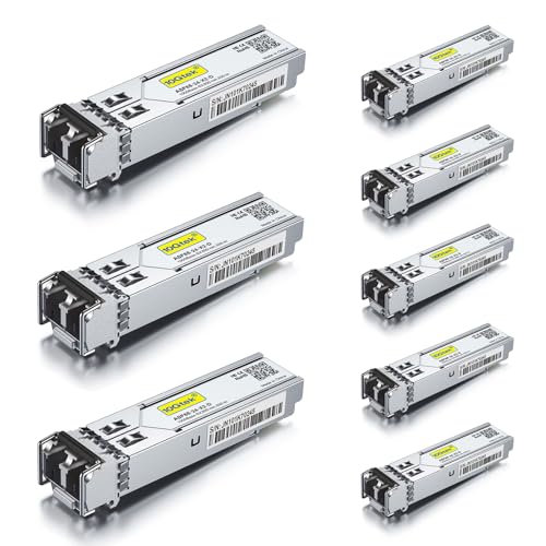 [8 Pack] 1G SFP SX LC Multimode Module 550-meter, 1000Base-SX Mini-Gbic Transceiver Compatible for Cisco GLC-SX-MMD, Meraki, Mikrotik, Ubiquiti UniFi UF-MM-1G, Netgear, D-Link,Zyxel and more von 10Gtek