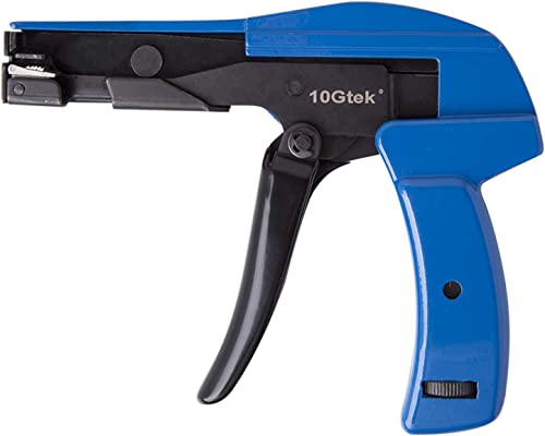 10Gtek Cable Tie Gun - Fastening and Cutting Tool with Handle Special for Nylon Cable Tie Fasten and Cut Cables in Blue von 10Gtek