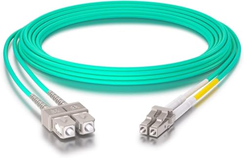 Fiber Patch Cable - LC to SC OM3 10Gb/Gigabit Multi-Mode Jumper Duplex 50/125μm LSZH Fiber Optic Cord for SFP Transceiver, Aque, 1-Meter(3.3-ft) von 10Gtek