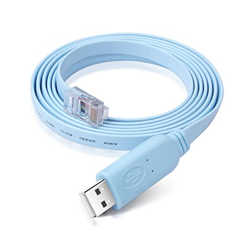 10Gtek Cisco Konsolekabel USB zu RJ45 mit FTDI-Chip 6ft/1.8m für RS232 Router/Switches, Unterstützung für Windows, MAC, Linux von 10Gtek