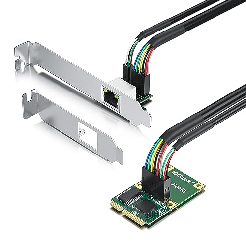 Mini PCIe 1G Gigabit Ethernet Network Card (Intel I210AT), with LED Light, 30-cm Cable Length von 10Gtek